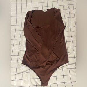 Brown Long Sleeve Bodysuit